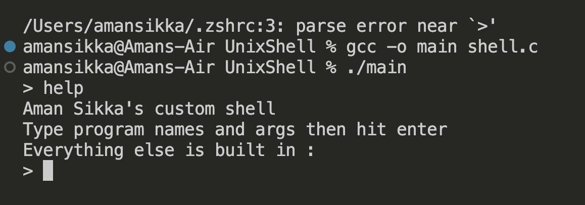 My Own Custom Shell
